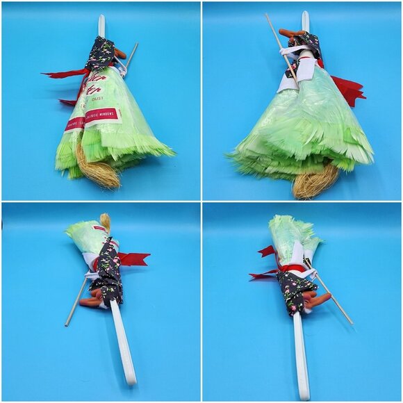 1970s Good Luck Kitchen Witch Feather Duster Kitsch Vintage Folk Art Deco Taiwan - Picture 13 of 13